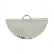 Embout pince media luna 19.5x11.5 mm rhodié x1