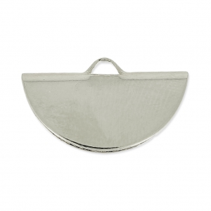 Embout pince media luna 19.5x11.5 mm rhodié x1