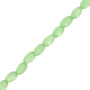 Perlas de cristal grano de arroz faceteadas 6x4 mm Liquen x 40cm