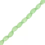 Perlas de cristal grano de arroz faceteadas 6x4 mm Liquen x 40cm