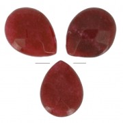 Cuentas Peras facetadas en jade teñido 17x13 mm 17x13 mm Burgundy x4