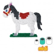 Kit caballo y perrito en cuentas Hama MIDI 5 mm para niños