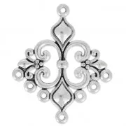 Candelabre diseño flor de Lys 7 anillos 35 mm plateado envejecido x1