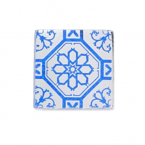 Cabujón cuadrado efecto espejo 10 mm Crystal motif Azulejos x1