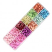 Preciosa Ornela 6x2 mm Tubo teñido forrado de plata x200g surtido de rocallas