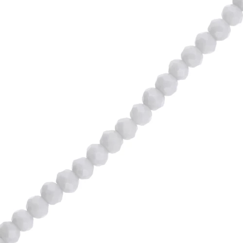 Cuentas facetadas redondas - aplanadas redondas - 3,5x3 mm Ópalo gris x36cm