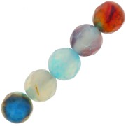 Cuentas Redondas facetadas de ágata teñida 6 mm Corn Flower Azul x15|raw }}