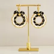 Trencilla Soutache shay metal velvet fabricación Italiana 4 mm Negro/dorado x1m