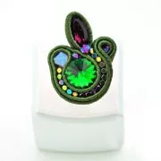 Trencilla Soutache shay metal velvet fabricación Italiana 4 mm Negro/dorado x1m