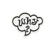 Escudo thermoadesivo Bocadillo comico why 74x58 mm Blanc/Noir x1|raw }}