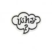 Escudo thermoadesivo Bocadillo comico why 74x58 mm Blanc/Noir x1