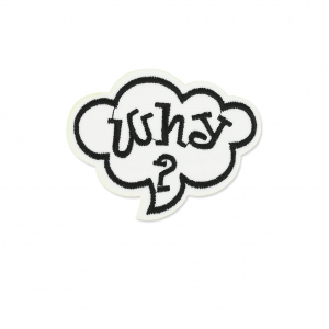 Escudo thermoadesivo Bocadillo comico why 74x58 mm Blanc/Noir x1