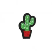 Escudo thermoadesivo Cactus 52x35 mm Rojo/Verde/Negro x1