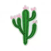 Escudo thermoadesivo Cactus florido 82x55 mm Verde/Roso x1