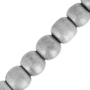 Cuenta redonda de hematites 4 mm - Rodio mate x40cm