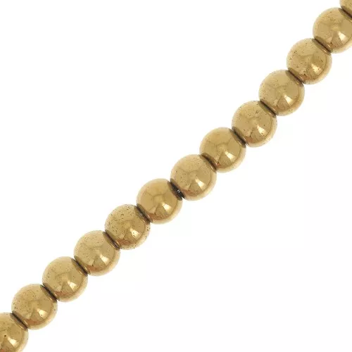 Cuentas Cuentas de hematitas 4 mm Gold x39cm