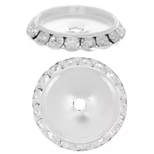 Arandela Strass cónica 25 mm plateado/Crystal x1