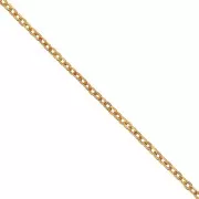 Cadena malla Forzada plana 1,2x1,7 mm de Plata 925 dorado con oro finox 1m