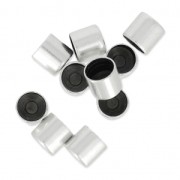 Terminales tubos para cordón 5 mm Chapado Plateado envejecido x10