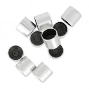 Terminales tubos para cordón 5 mm Chapado Plateado envejecido x10