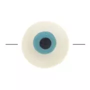 Cuenta oeil - Evil eye - en Nacre 10 mm Natural - Turquesa x1