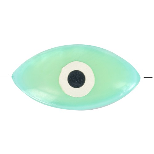 Cuenta oeil - Evil eye - en Nacre 15 mm Verde d'eau x1