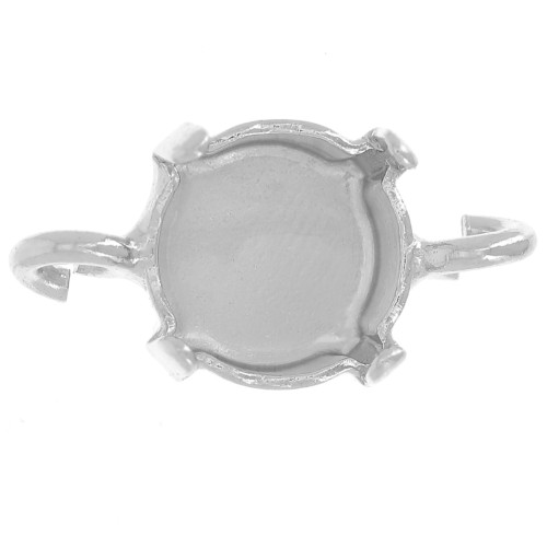 Intercalaire 2 anneaux para cabochon PureCrystal 1028/1088 8 mm Rhodié x1