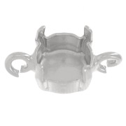 Intercalaire 2 anneaux para cabochon PureCrystal 1028/1088 8 mm Rhodié x1