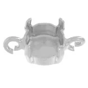 Intercalaire 2 anneaux para cabochon PureCrystal 1028/1088 8 mm Rhodié x1