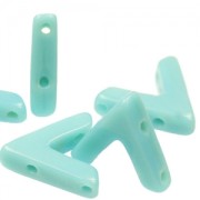 Cuentas de vidrio con 3 agujeros forma V AVA® Bead 10x4 mm Green Turquoise x10