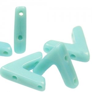 Cuentas de vidrio con 3 agujeros forma V AVA® Bead 10x4 mm Green Turquoise x10