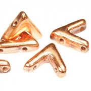 Cuentas de vidrio con 3 agujeros forma V AVA® Bead 10x4mm C Capri Gold Full x10