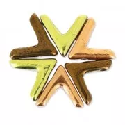 Cuentas de vidrio con 3 agujeros forma V AVA® Bead 10x4mm C Capri Gold Full x10