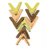 Cuentas de vidrio con 3 agujeros forma V AVA® Bead 10x4mm C Capri Gold Full x10