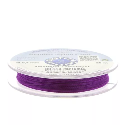 Hilo nylon trenzado europeo Griffin 0.3 mm Amatista x25m