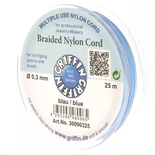 Hilo nylon trenzado europeo Griffin 0.3 mm Blue x25m