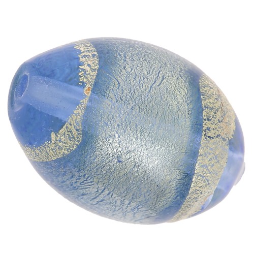 Oliva Murano Light Sapphire rodeada con oro 14x10 mm x1