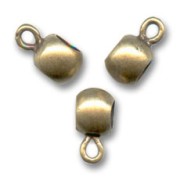 Bolas metal con enganche para dijes 6x4 mm color bronce x6