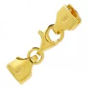 Cierre mosquetón Terminal 9mm Miyuki 11/0 4 rangs plata 925 dorado con oro fino