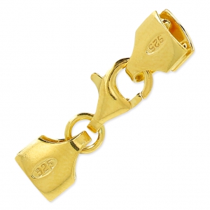 Cierre mosquetón Terminal 9mm Miyuki 11/0 4 rangs plata 925 dorado con oro fino