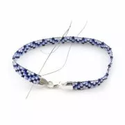 Cierre mosquetón Terminal 9mm Miyuki 11/0 4 rangs plata 925 dorado con oro fino