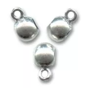 Bolas metal con enganche para dijes 6x4 mm plateadas x6