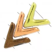 Cuentas de vidrio con 3 agujeros forma V AVA® Bead 10x4 mm Tanz Met Mat x10