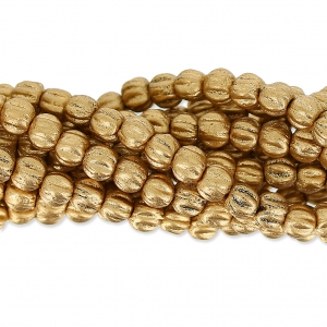 Cuentas de vidrio Melon Bead 3mm Gold Mat x20