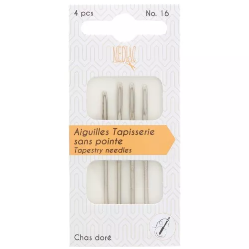 Agujas tapicería sin punta extremo redondo Mediac n°16  x4