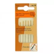 Agujas tapicería ojo dorado sin punta con extremo redondo Mediac n°18  x6