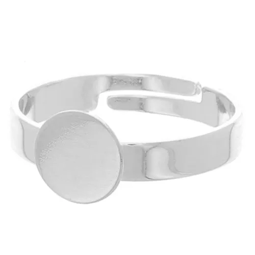 Anillo disco plano 7 mm plateado x1