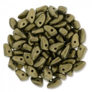 Cuentas de vidrio Prong Beads 1 agujero 3x6 mm Metallic Suede Gold x5g|raw }}