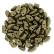 Cuentas de vidrio Prong Beads 1 agujero 3x6 mm Metallic Suede Gold x5g