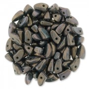 Cuentas de vidrio Prong Beads 1 agujero 3x6 mm Bronce Oxidized x5g